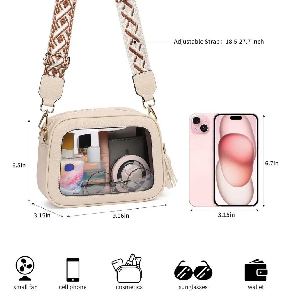 Trendy Vegan Leather Crossbody Bag Women Small Compact Security-Friendly
